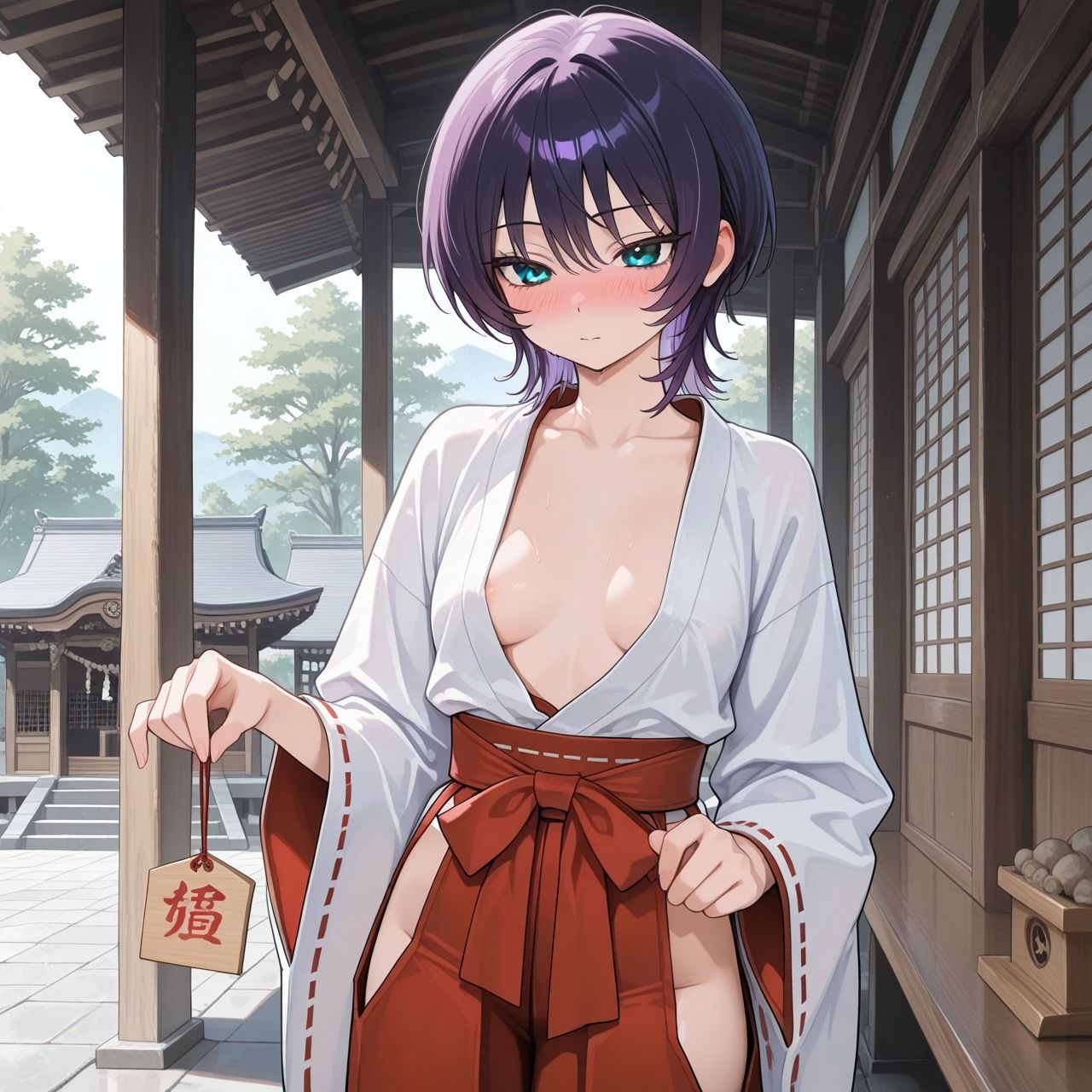 紫ショートちゃんの秘密のコスプレ撮影会 〜バニー・レースクイーン・巫女・ナース〜【R18 AI CG集】 画像6