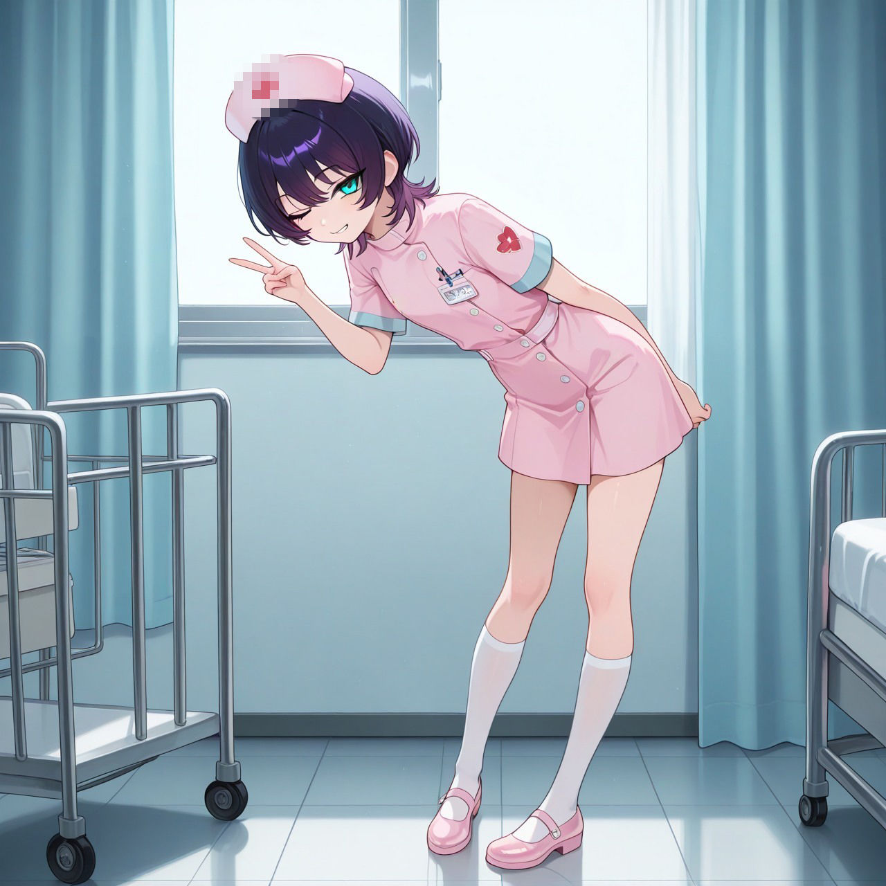 紫ショートちゃんの秘密のコスプレ撮影会 〜バニー・レースクイーン・巫女・ナース〜【R18 AI CG集】 画像7