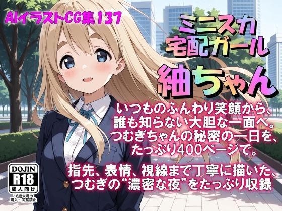 AIイラストCG集137 ミニスカ宅配ガール 紬ちゃん【ドンガラAI美少女イラスト支部】