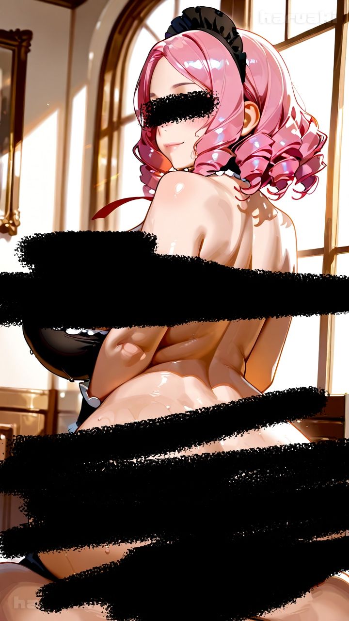 【AIアニメ巨乳美女写真集】Vol.18巨乳メイドの七海ママ、娘に隠れてお裾分けご奉仕の作品画像 2