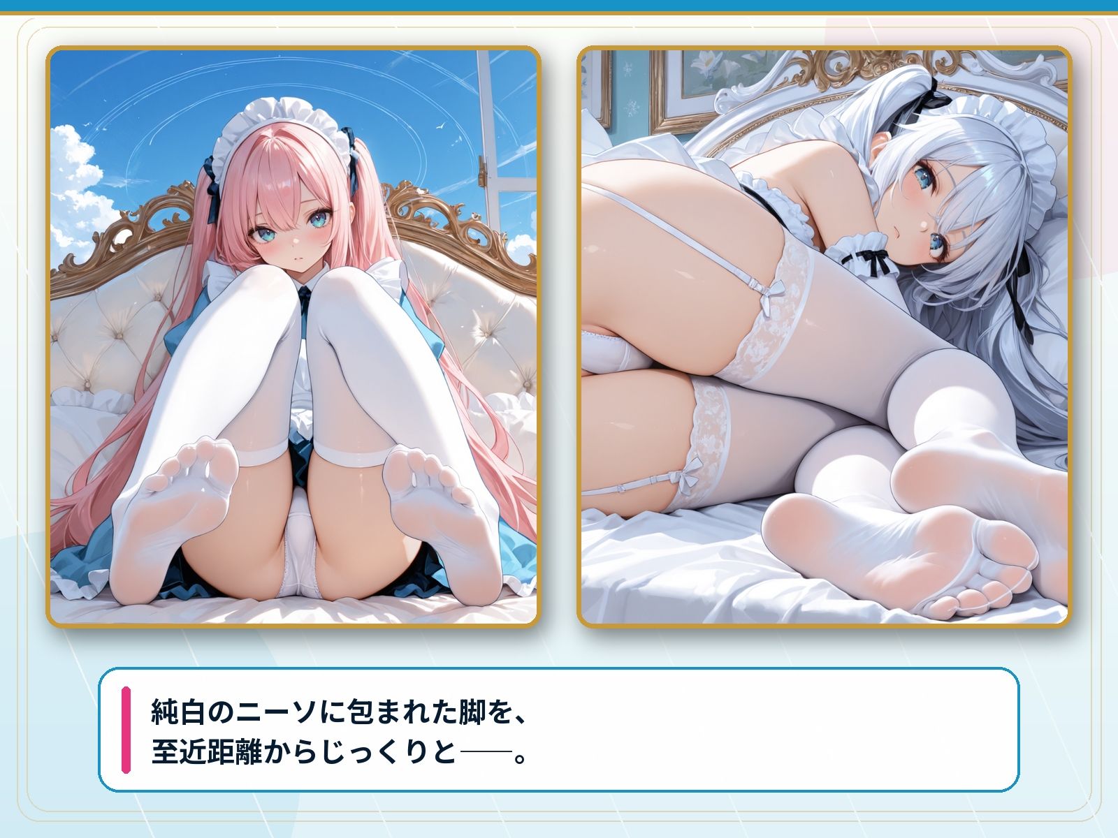 脚フェチ・コレクション Vol.1 白ニーソ ―10人の美少女が魅せる純白の足裏―の作品画像 1