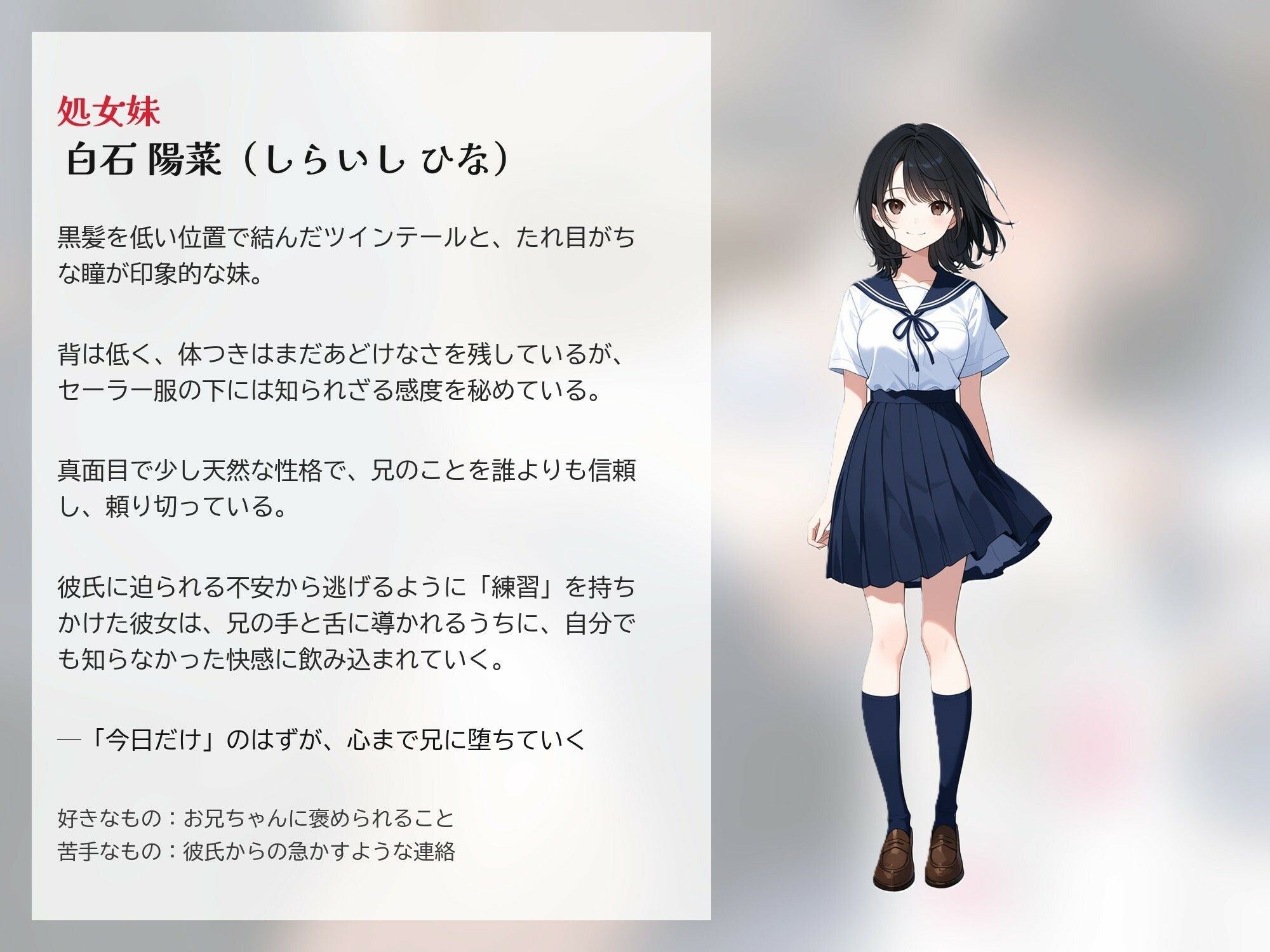 お兄ちゃんが教えてくれた  〜彼氏に求められ困った処女の妹「兄と妹の秘密の練習」〜 画像1
