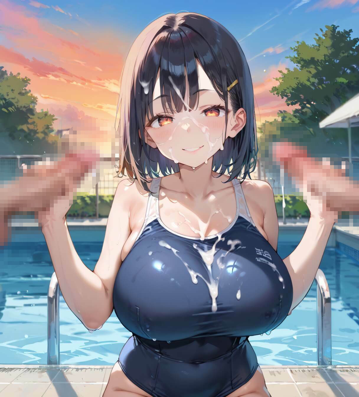 水着美女たちに、夕焼けバックに熱血指導！★360Pの作品画像 4