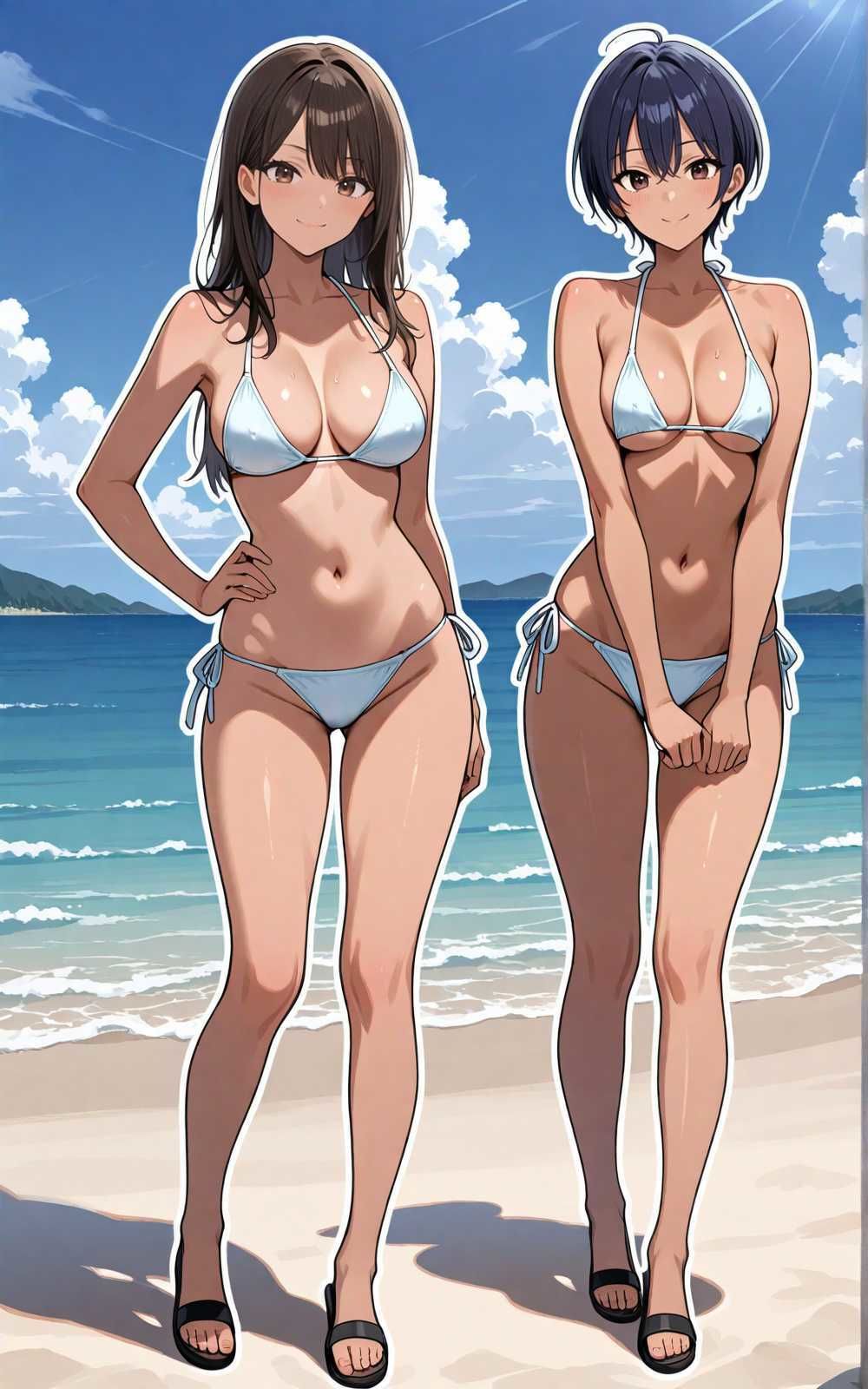 【水着シリーズ】仲良し美少女水着撮影会【500枚】・スク水・競泳水着・ビキニ美少女イラスト集の作品画像 3