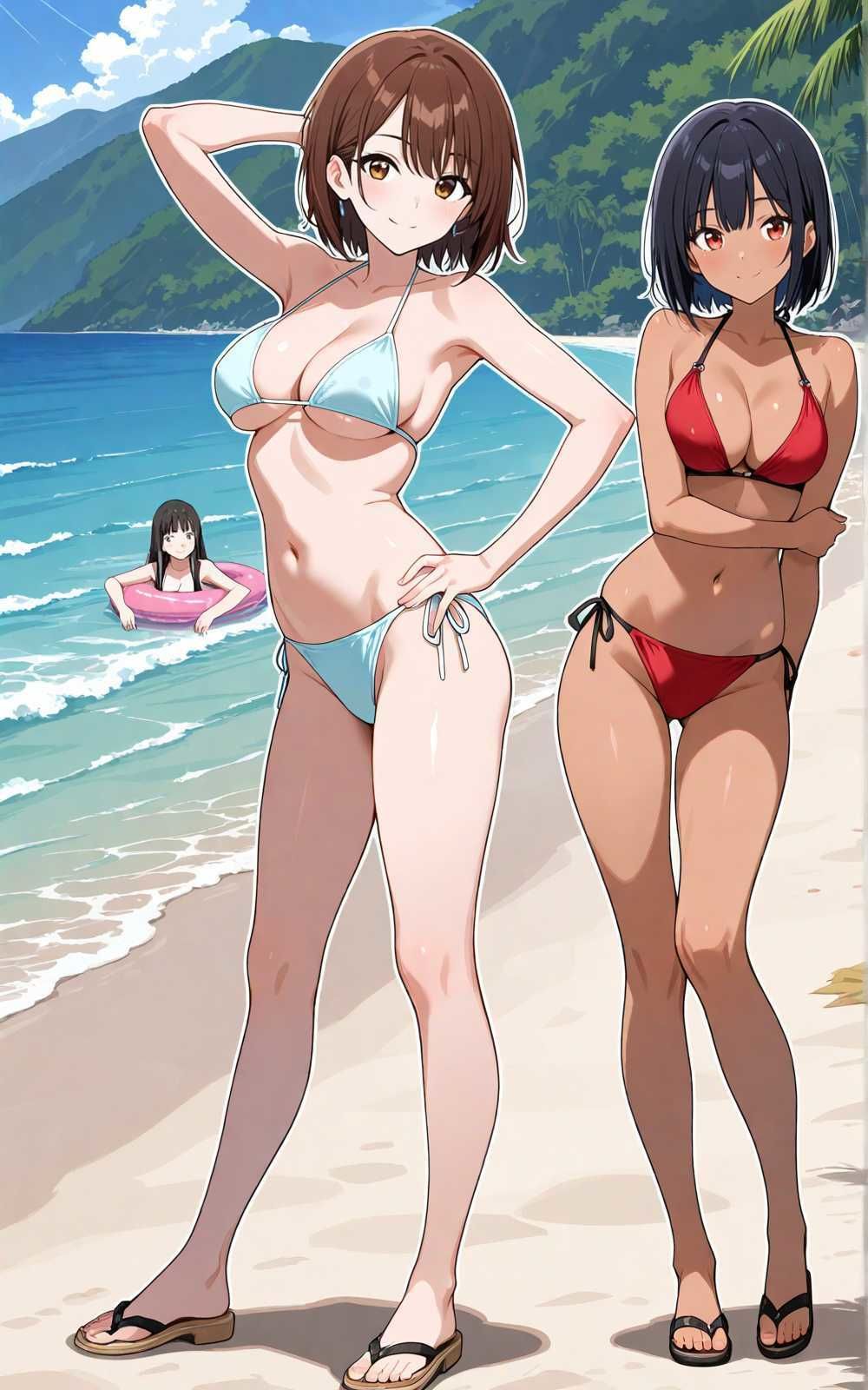 【水着シリーズ】仲良し美少女水着撮影会【500枚】・スク水・競泳水着・ビキニ美少女イラスト集の作品画像 5
