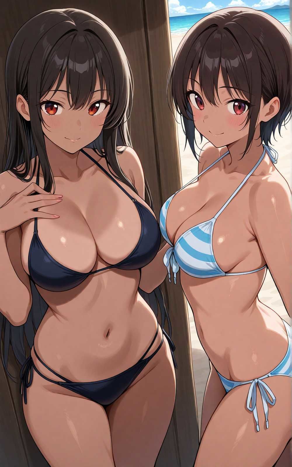 【水着シリーズ】仲良し美少女水着撮影会【500枚】・スク水・競泳水着・ビキニ美少女イラスト集の作品画像 6