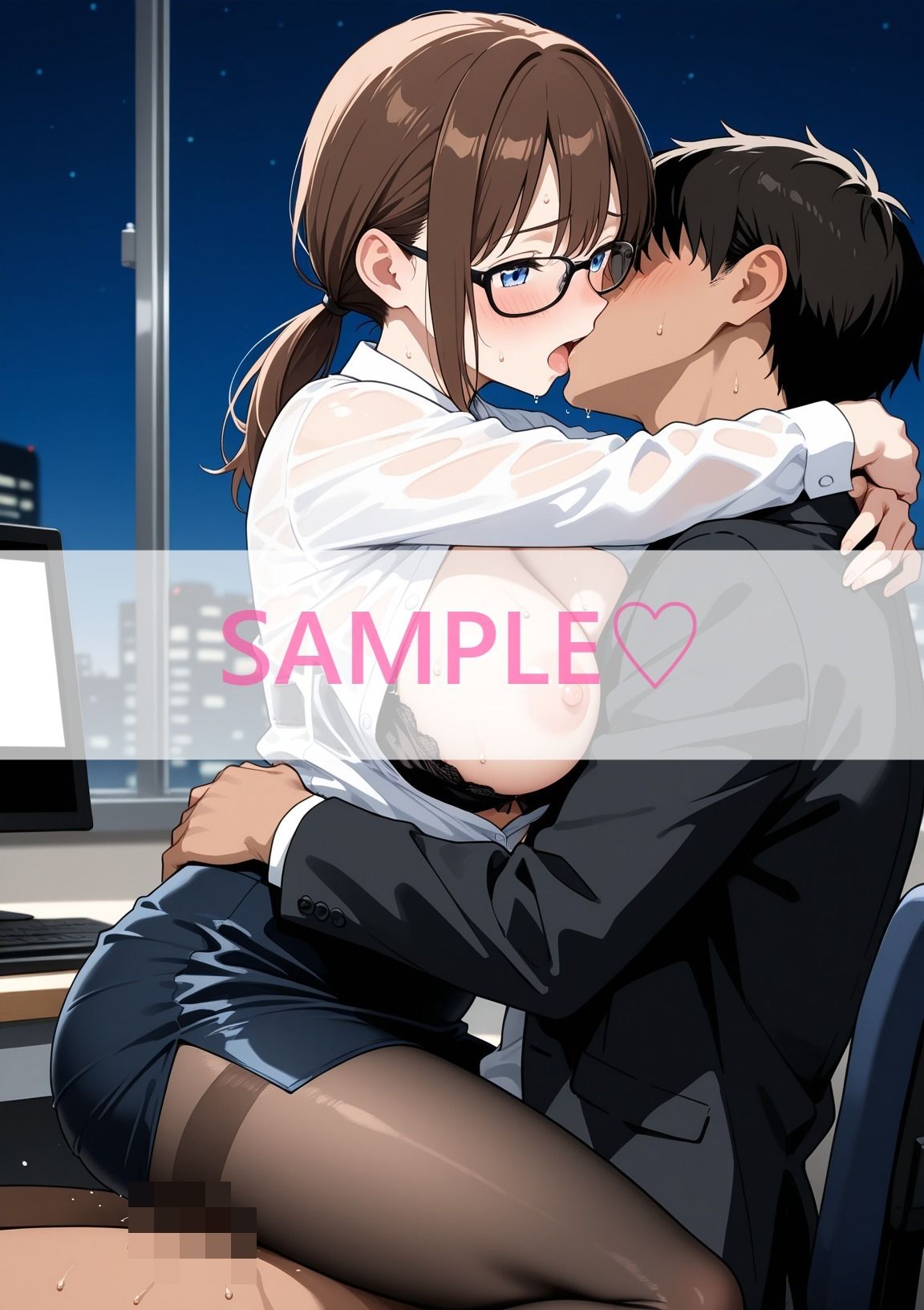 巨乳の後輩ちゃんと2人きりオフィスでOL服着たままセックス 〜仕事中笑わないのにエッチ中デレデレに〜 画像4