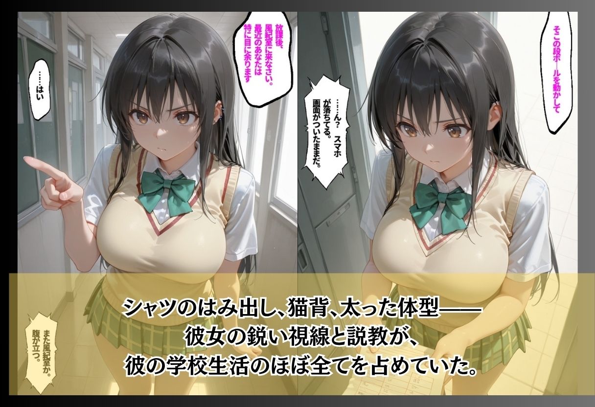 【エロ漫画】風紀委員の弱みを握ったデブ陰キャが立場逆転でハレンチ制裁2