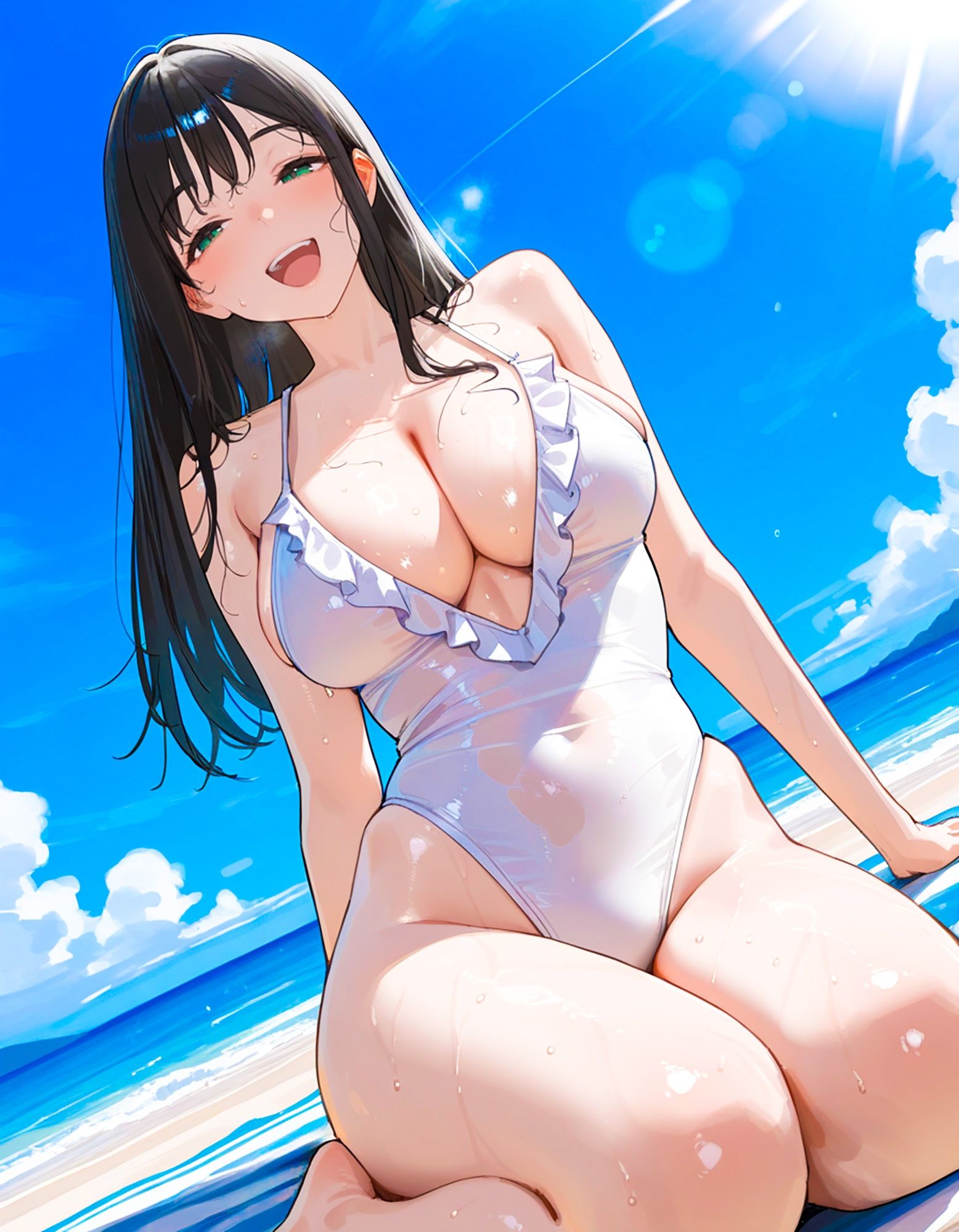 優等生JK快楽堕ち！ワンピース×スリングショット水着姿の美少女生徒会長をメス堕ちさせるまで好き放題ハメまくった話 画像1