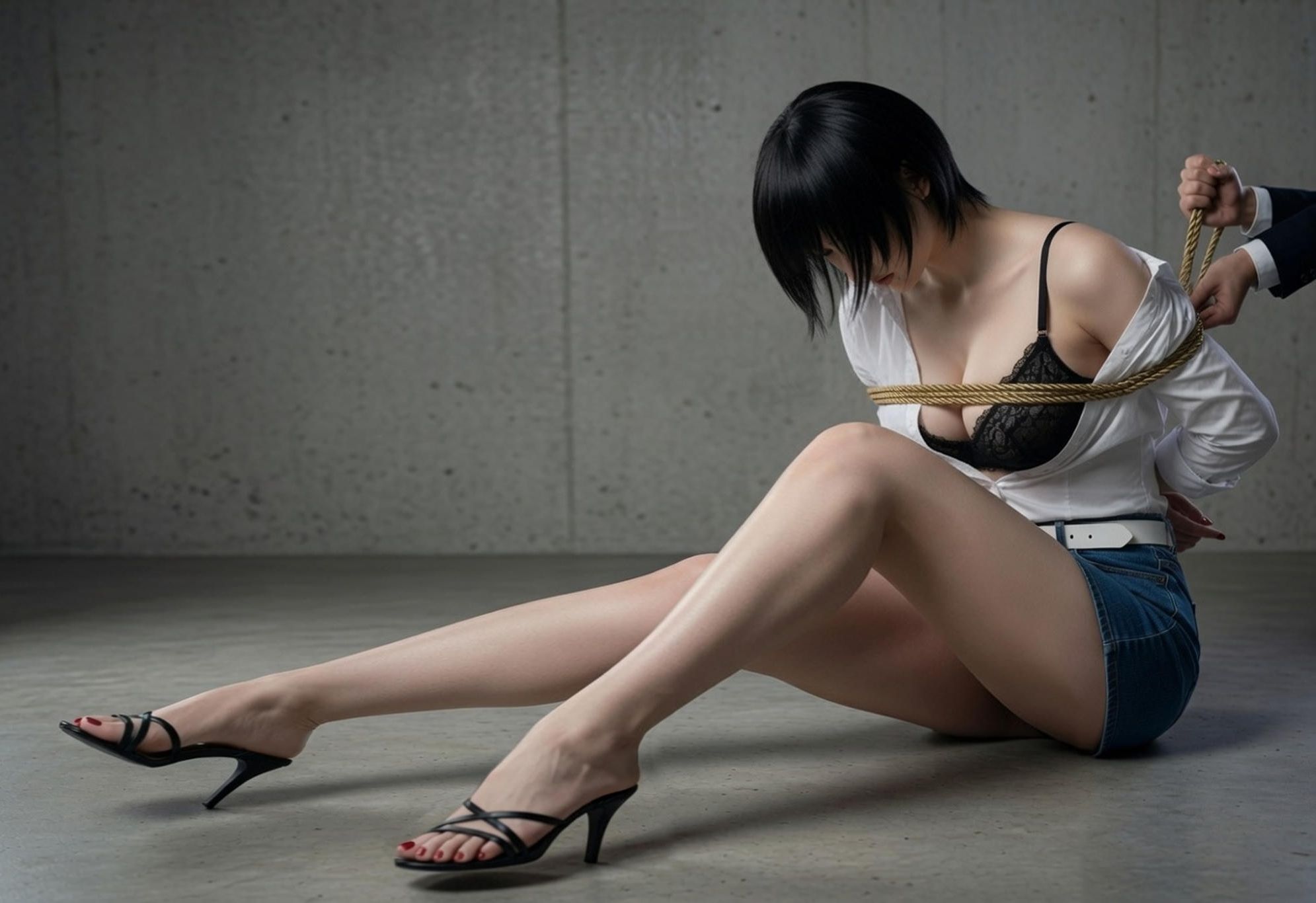 縛られた長身美脚美女1（動画ver） 画像4