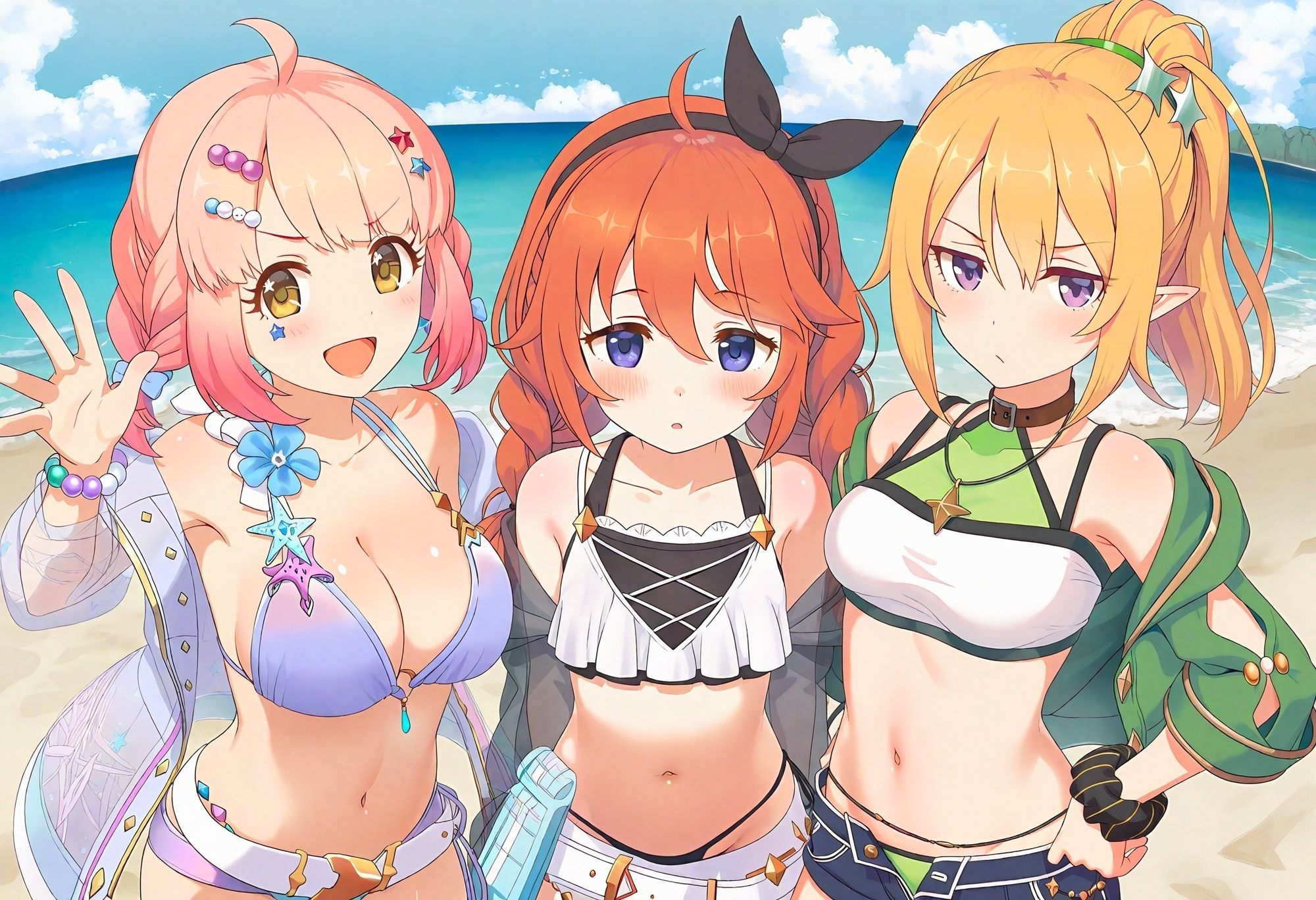 【プ◯コネR】なかよし部の水着乱交パーティー 画像1