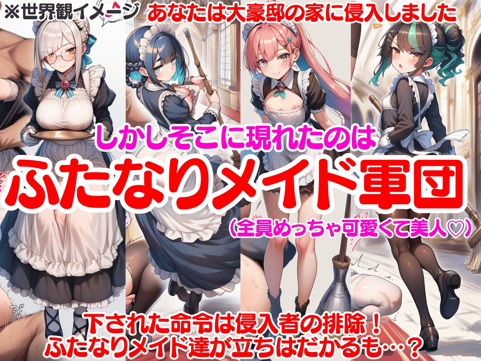 ふたなり即堕ちメイド軍団〜アヘ顔即射精でメイドみるく大量生産〜の作品画像 1