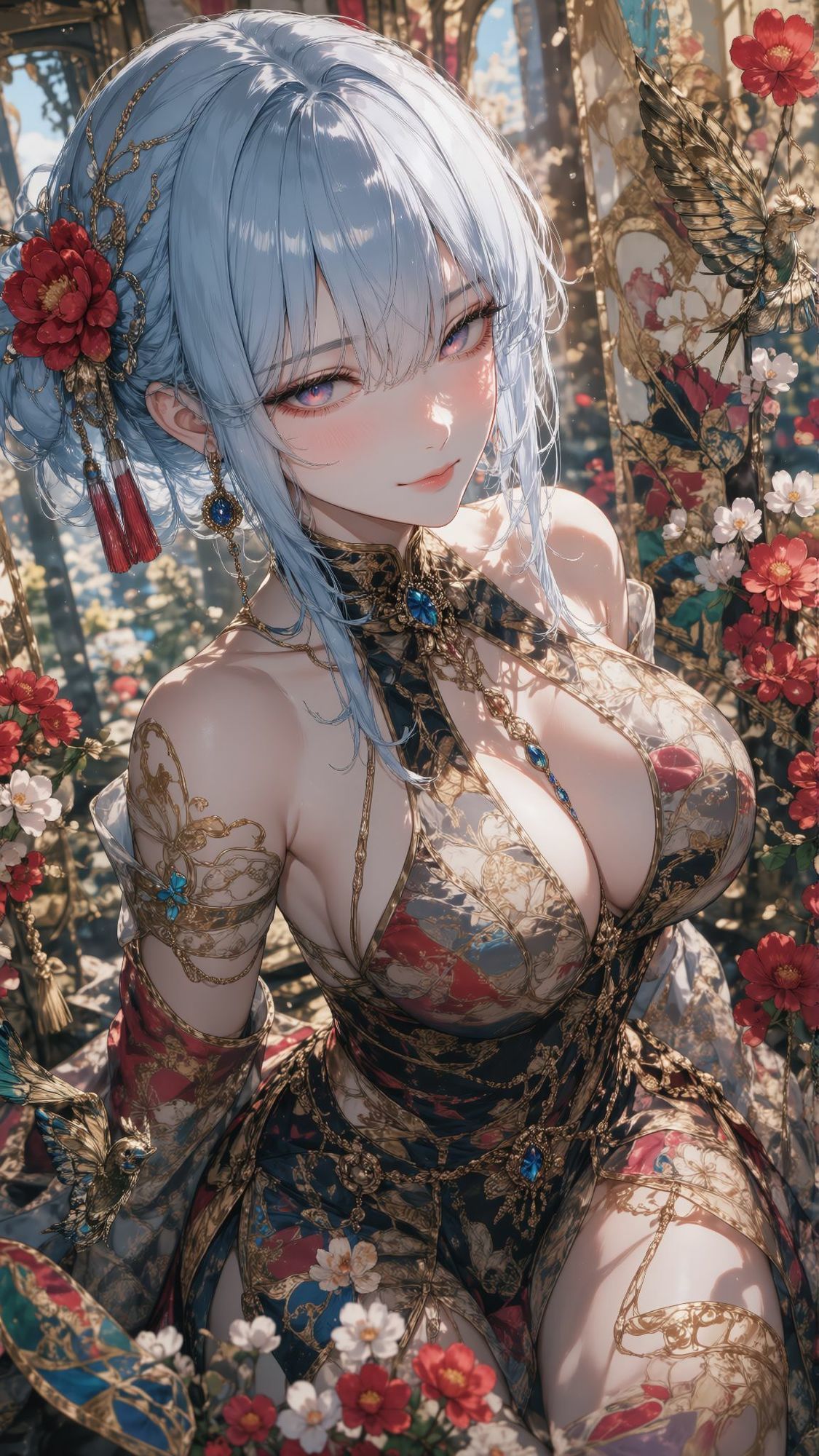 【500枚・4K超高画質】天界の女神たちと艶やかな花ざかりに魅せられる極上の美少女イラスト集【2160×3840px・PNG・縦長】神聖なる光香と最高峰の描き込みでおくる耽美なプレミアム保存版 画像4