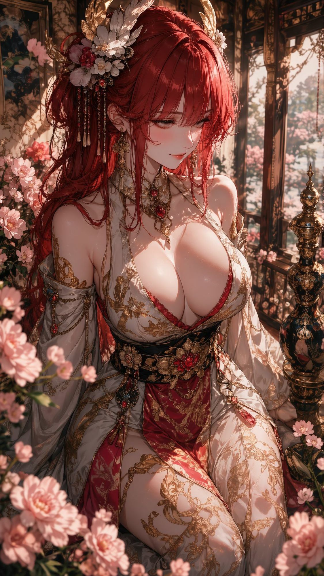 【500枚・4K超高画質】天界の女神たちと艶やかな花ざかりに魅せられる極上の美少女イラスト集【2160×3840px・PNG・縦長】神聖なる光香と最高峰の描き込みでおくる耽美なプレミアム保存版 画像6