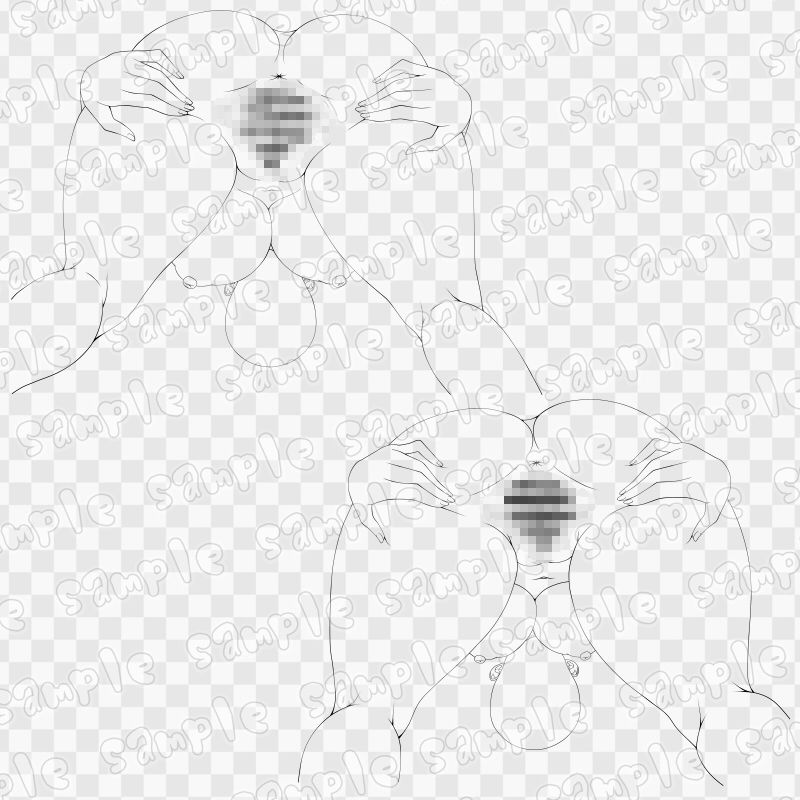 線画素材集［手］136 画像2