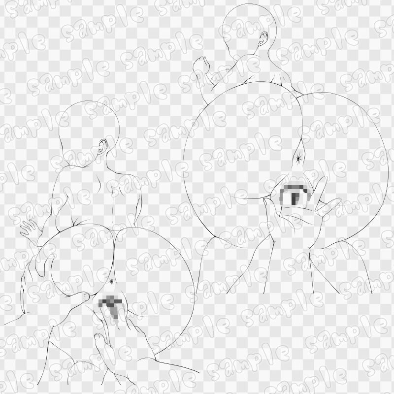線画素材集［手］140