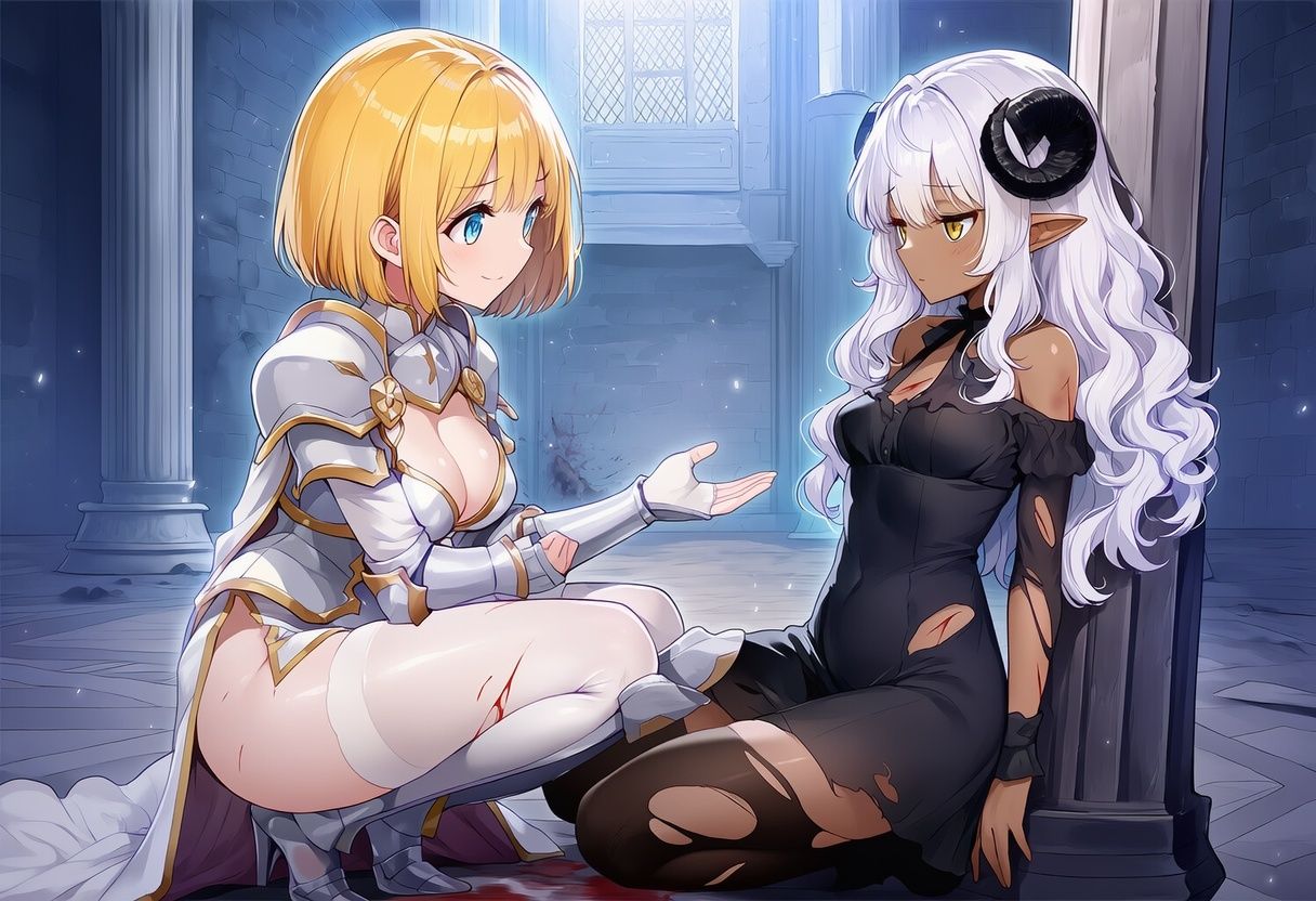 ふたなり勇者ちゃんと魔王ちゃんのイラスト集 画像4