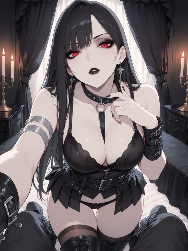 【完全女性上位】漆黒のゴシックドミナ 〜赤眼の女王様に跪く夜〜の作品画像 2