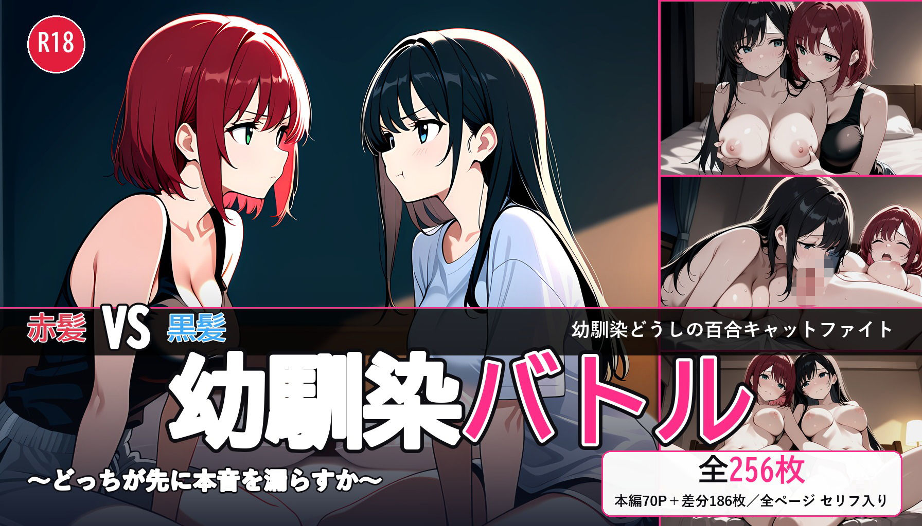 【百合バトル/キャットファイトCG集】幼馴染バトル〜どっちが先に本音を漏らすか〜 全256P 画像1