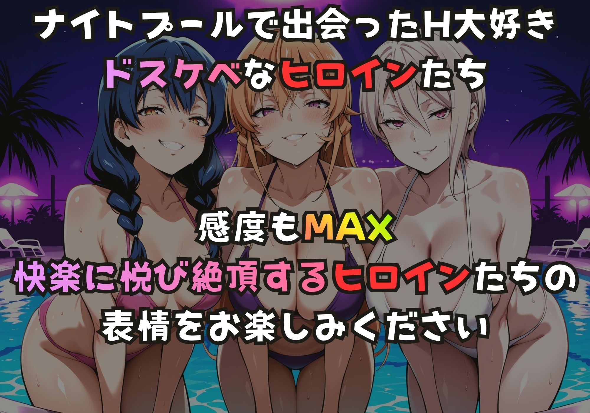 ナイトプールでガンギマるドスケベヒロイン 田〇恵&薙切え〇な&薙切ア〇ス1