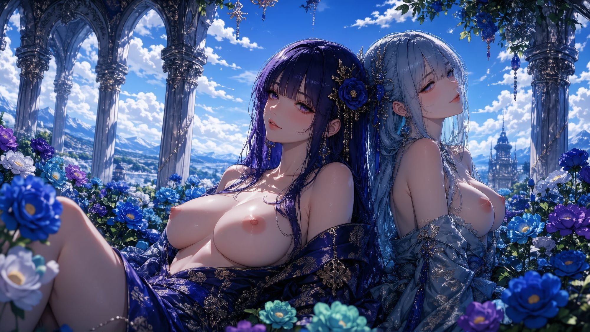 【500枚・4K超高画質】極彩色の花ざかりと艶やかな美少女たちに魅せられる極上のイラスト集【3840×2160px・PNG・横長】圧倒的情報量・最高峰の描き込みでおくる耽美なプレミアム保存版 画像4