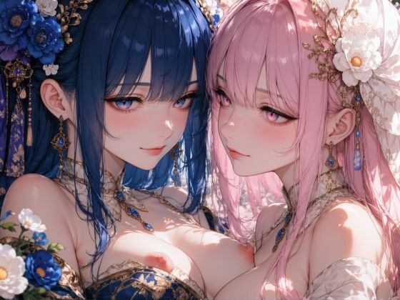 【500枚・4K超高画質】寄り添う二人の艶やかな美少女たちと極彩色の花ざかりに溺れる極上のイラスト集【3840×2160px・PNG・横長】圧倒的情報量・最高峰の描き込みでおくる耽美なプレミアム保存版