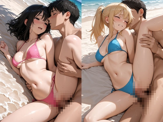 【浜辺性交】真夏のビーチで開放セックス〜無人の海で絶頂！ハメまくり！〜の作品画像 4