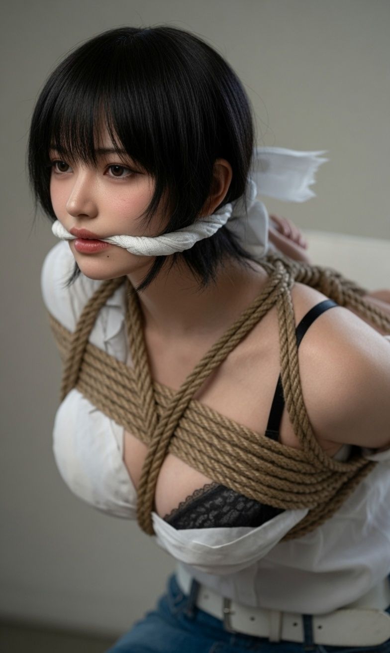 縛られた長身美脚美女1（動画ver2）の作品画像 1