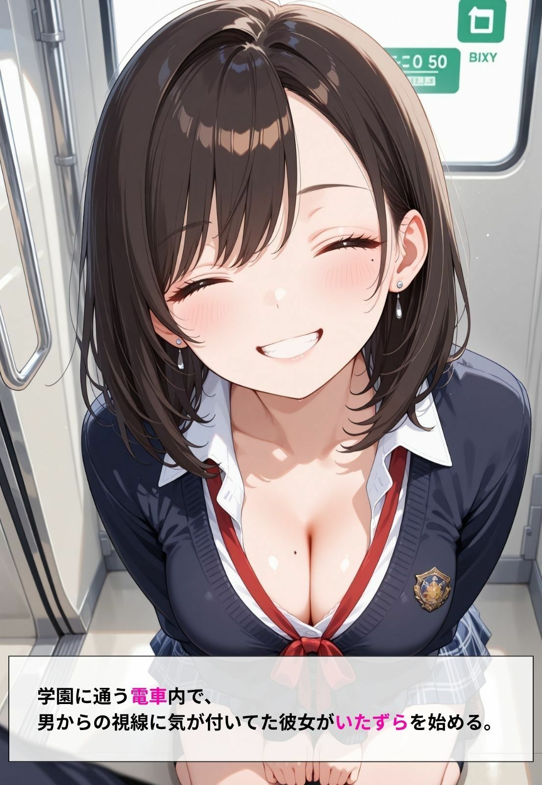 女子校生 -生ハメ快楽堕ち- 学園行き電車の中で巨乳JKといっぱい背徳えっち【CG410枚】1