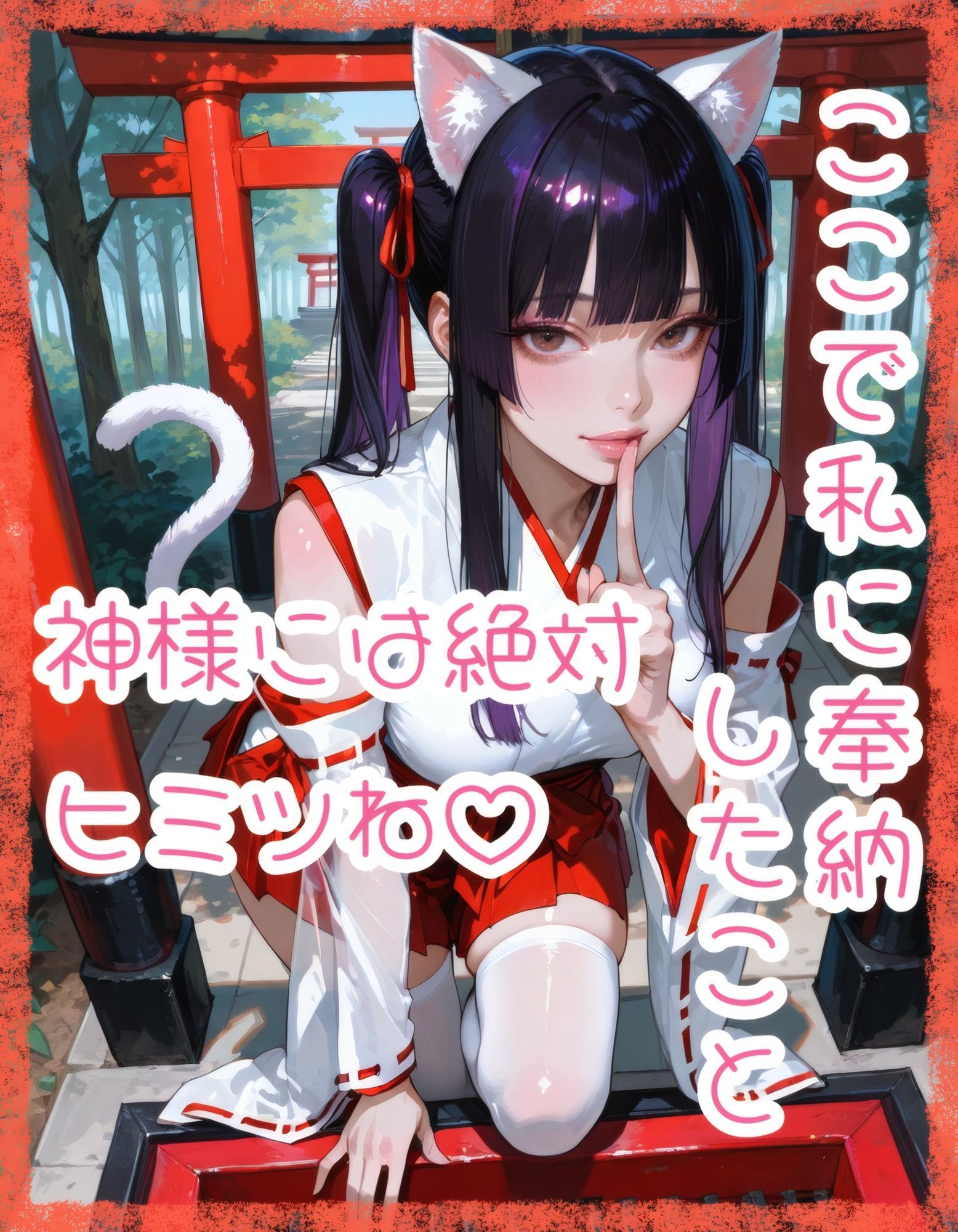 【猫巫女】肉体奉仕（はーと）寄付金収集【狐黒装】 画像1