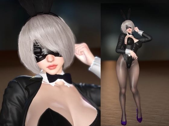 【2B×バニー】夜Barで2Bバニーパラダイス！【バニーロイド】の作品画像 1