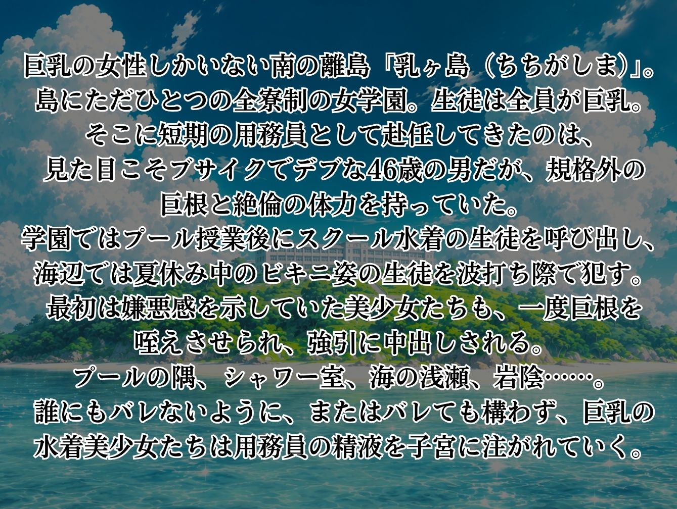 巨乳しかいない離島の女学園で水着美少女たちと中出しセックス集 画像1