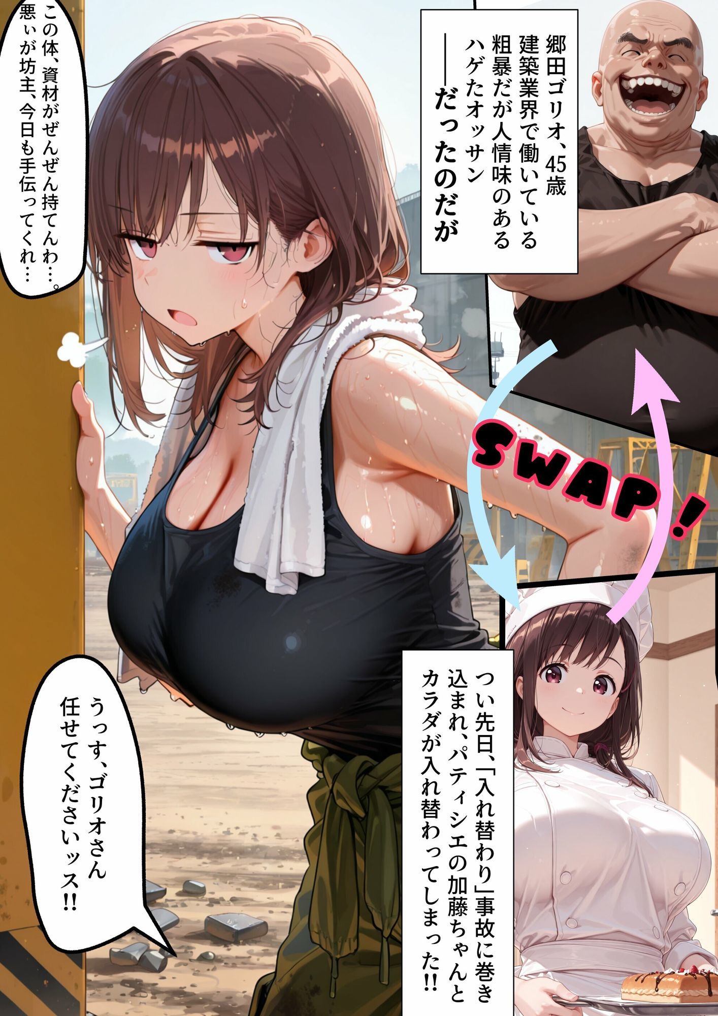 TS2作品セット17（【入れ替わり】ゴブリン令嬢と呼ばれた女・【入れ替わり】パティシエ美女と土建屋おっさん） 画像6