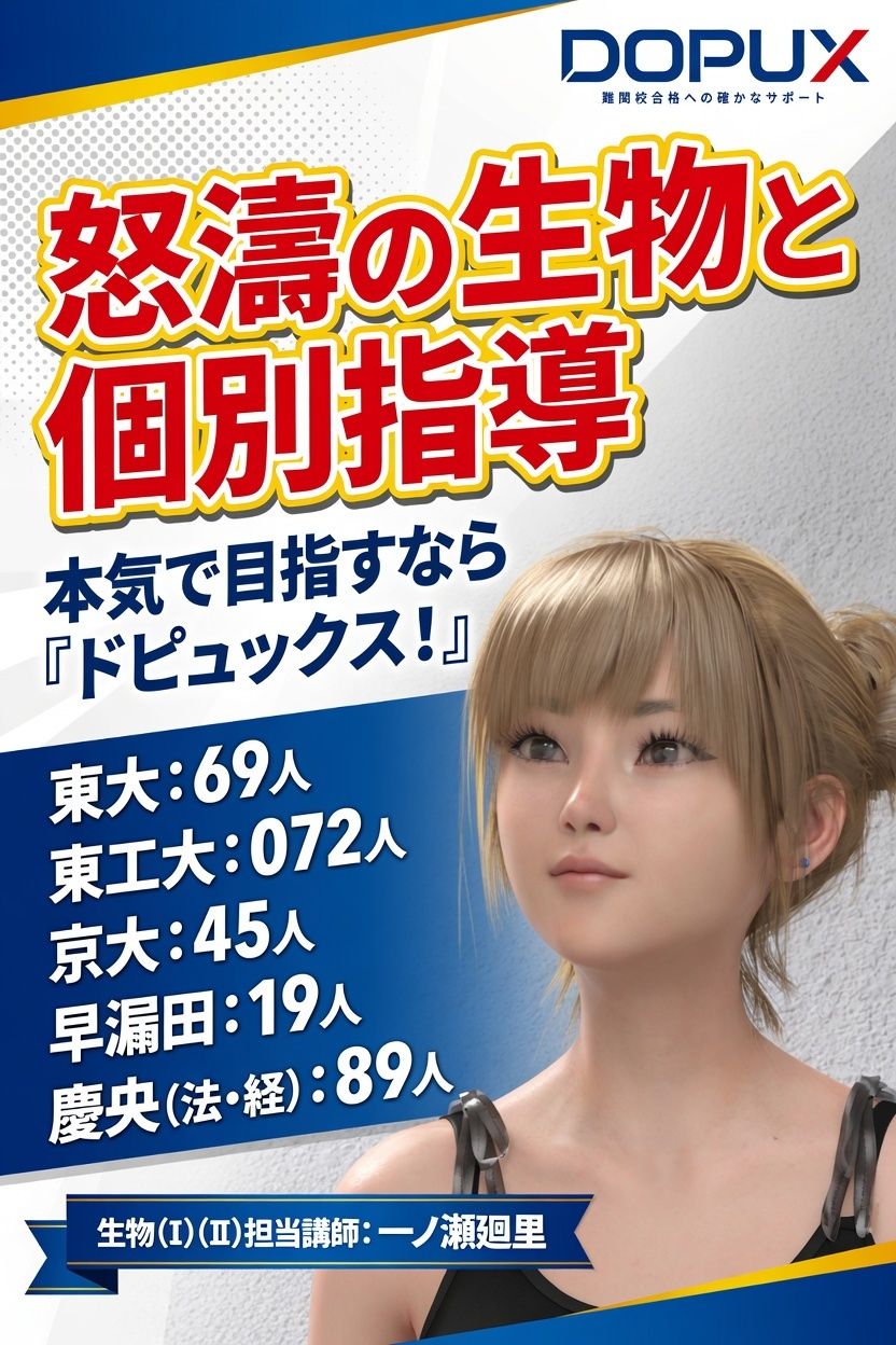 【▲20】一ノ瀬廻里 大学に進学し強豪予備校『DOPUX（ドピュックス』で生物I，IIを教える名物講師に！（Vol.034:受粉）