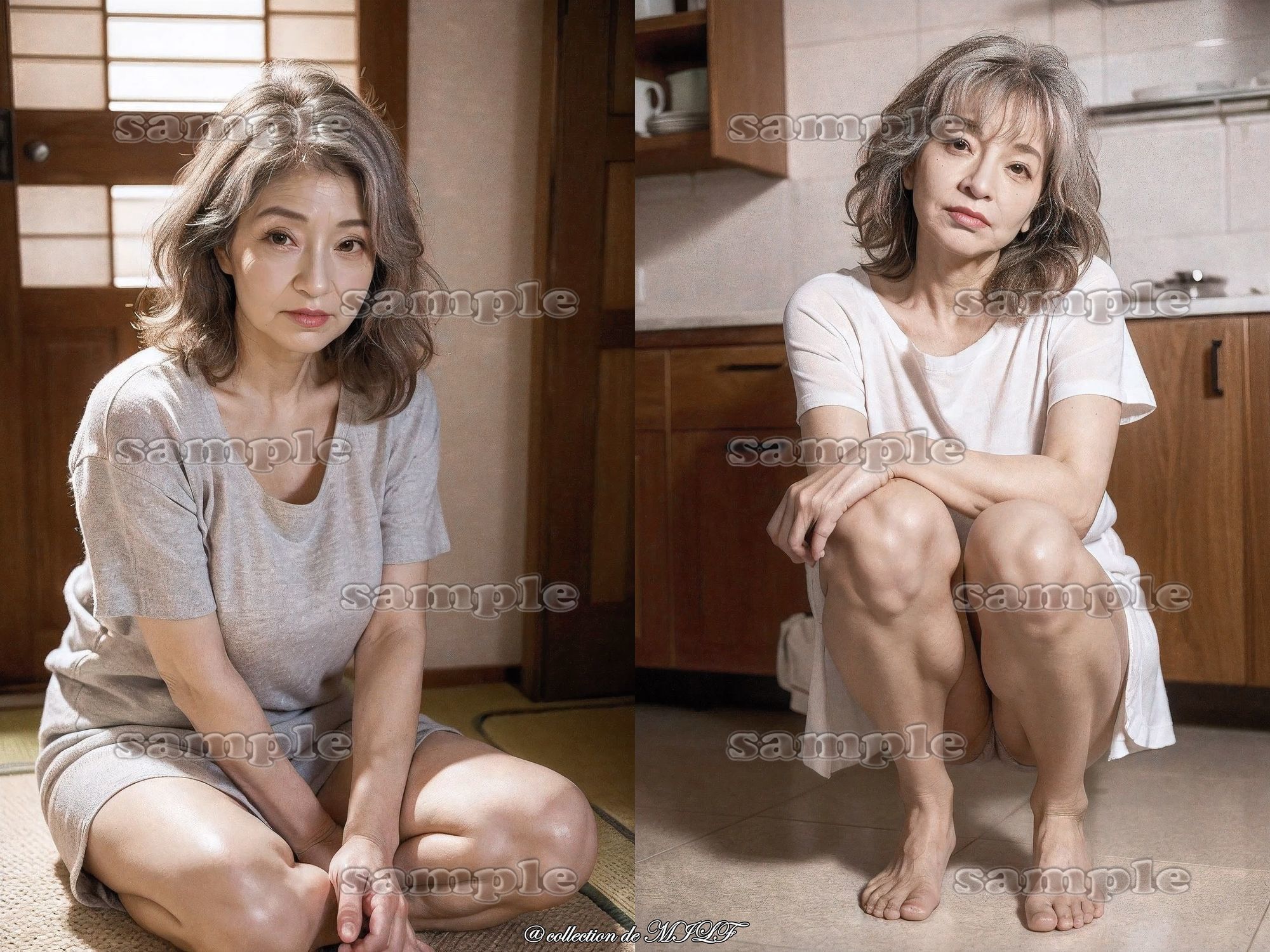 【AIグラビア】熟女しゃがみ姿の作品画像 4