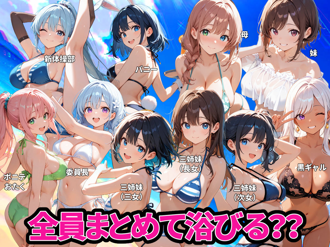 【アニメ】夏ビーチハーレム 水着美女55人SP【美麗動画・フルボイス・フィニッシュ有】 8枚目