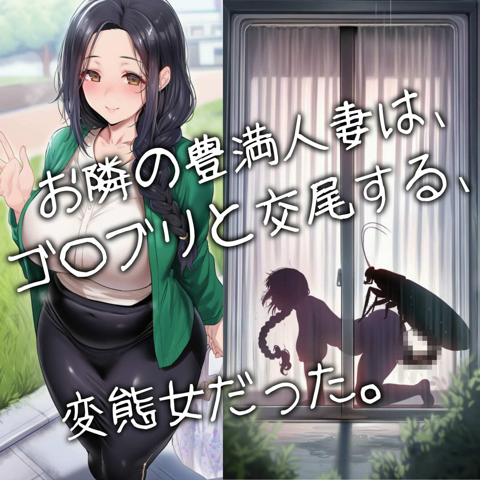 (人妻蟲姦覗き見CG447枚)お隣の遥香さんは、淫乱蟲姦中毒。 画像1
