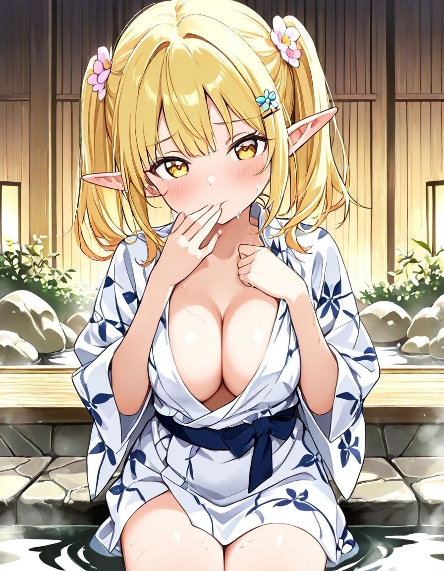 エルフ村でのえっちなハーレム性活 エルフ村の唯一の男として永遠に搾られることになったお話  浴衣編 画像1