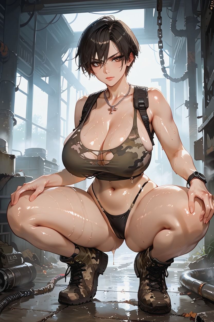 ボーイッシュ美女イラスト集〜ショートヘア×露出〜 画像5