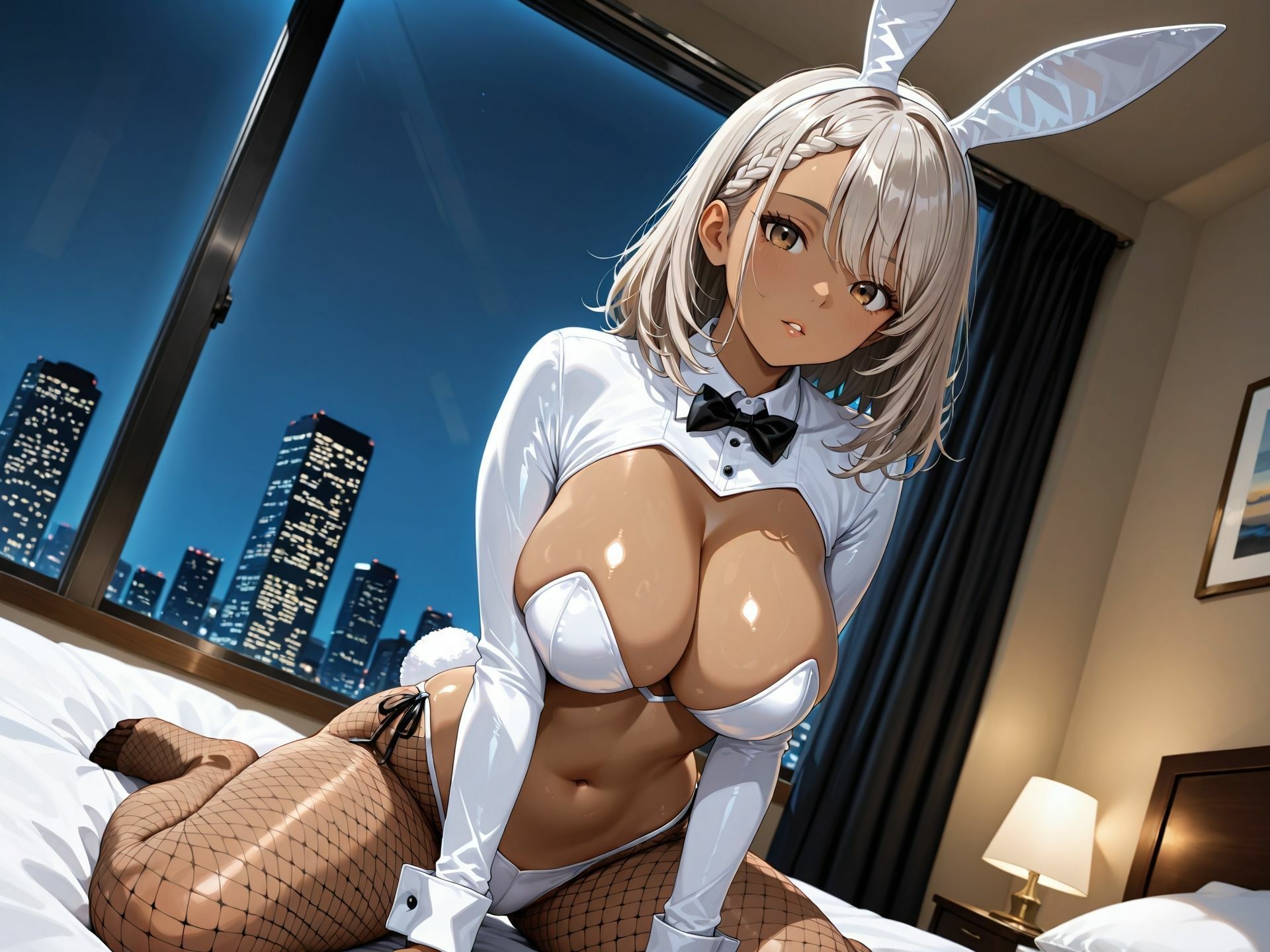 【エロ漫画】【120fps】幼馴染の黒ギャルJKと秘密のバニーコスセックス！7