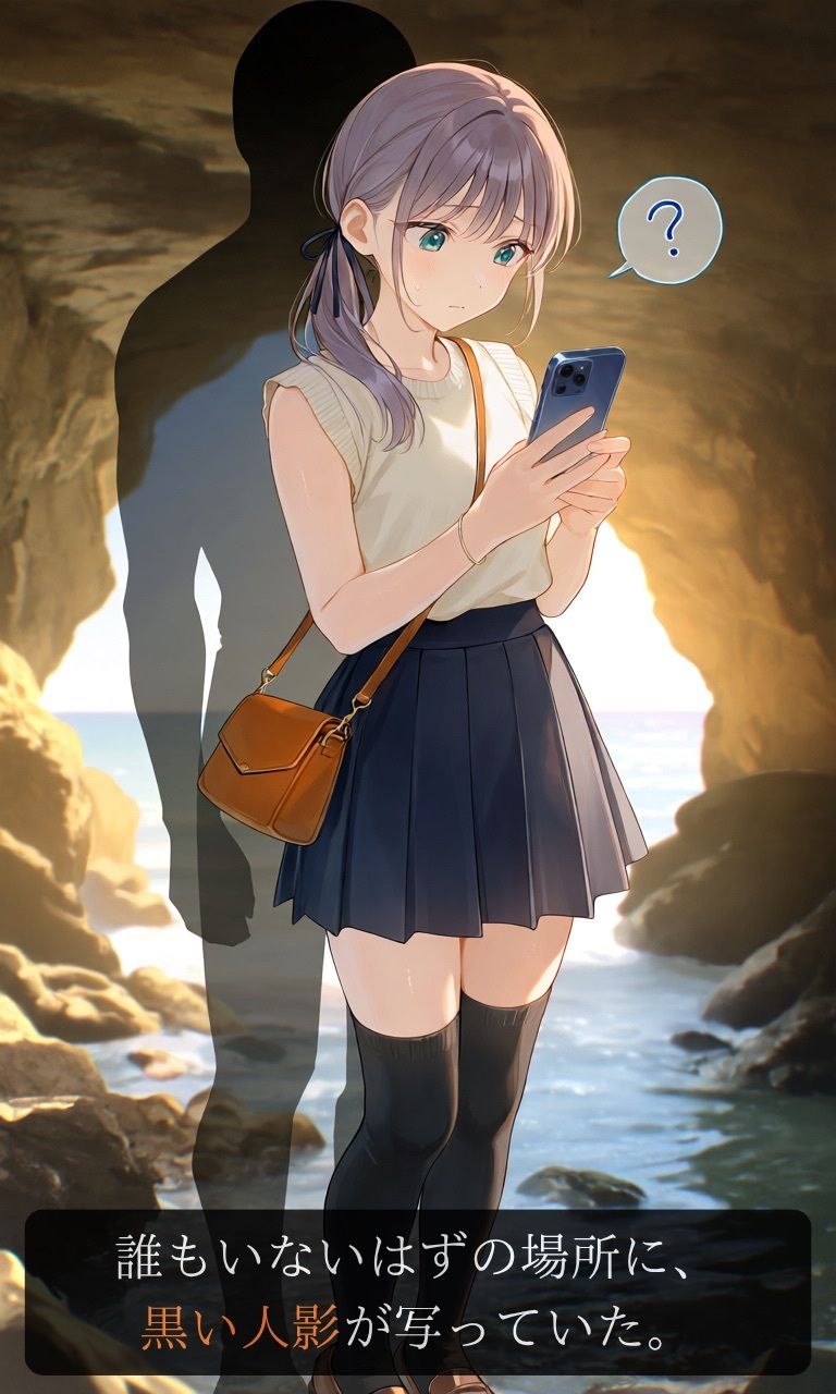 【ストーリー×イラスト｜Short】海を愛する文学少女、黒い人影に呼吸を奪われる海蝕洞【ニーソックス/首絞め/絶対領域/美少女】 画像4