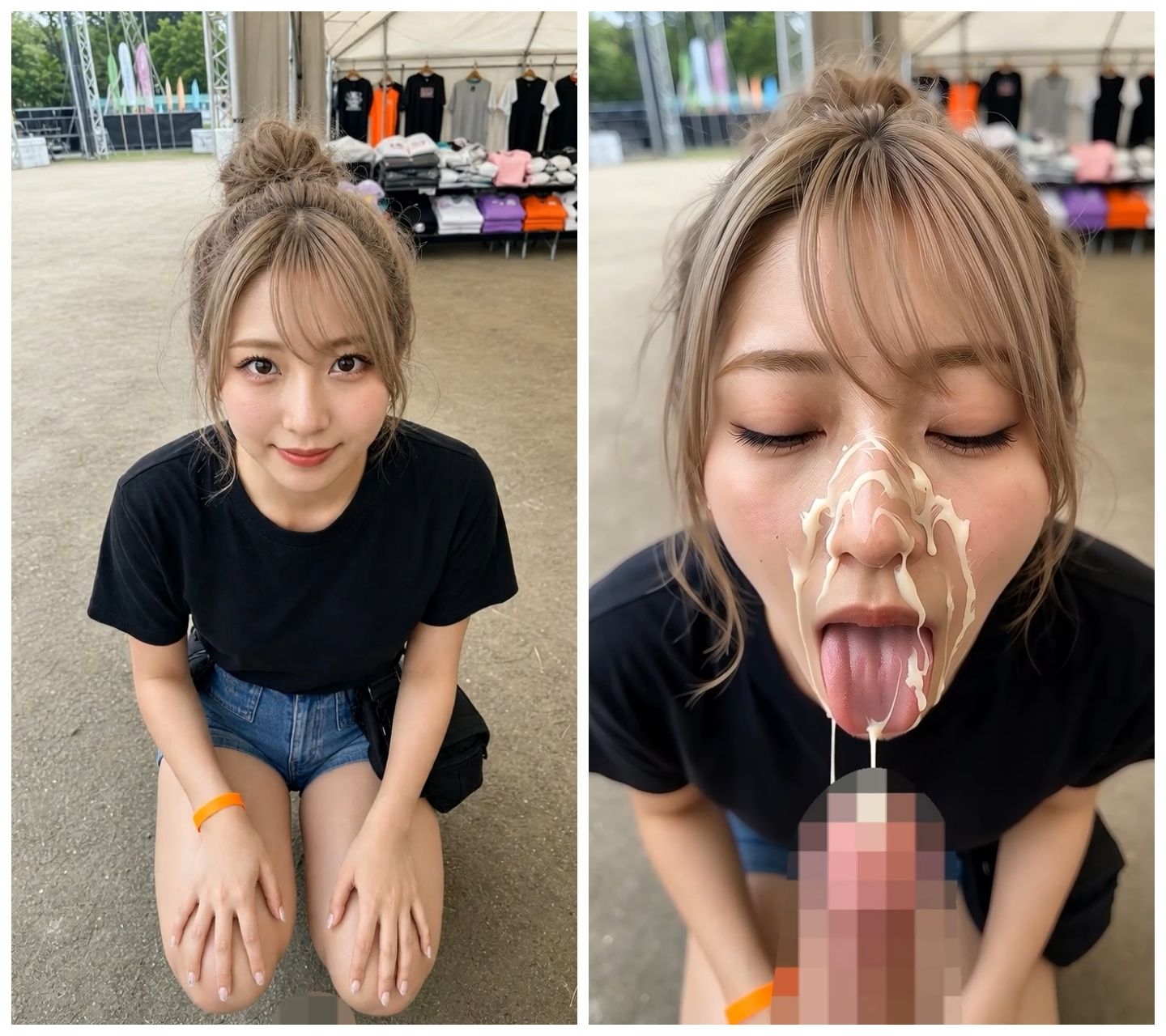 顔射！しゃがんだ女のコにぶっかけ！39人セリフ付き縦動画の作品画像 2