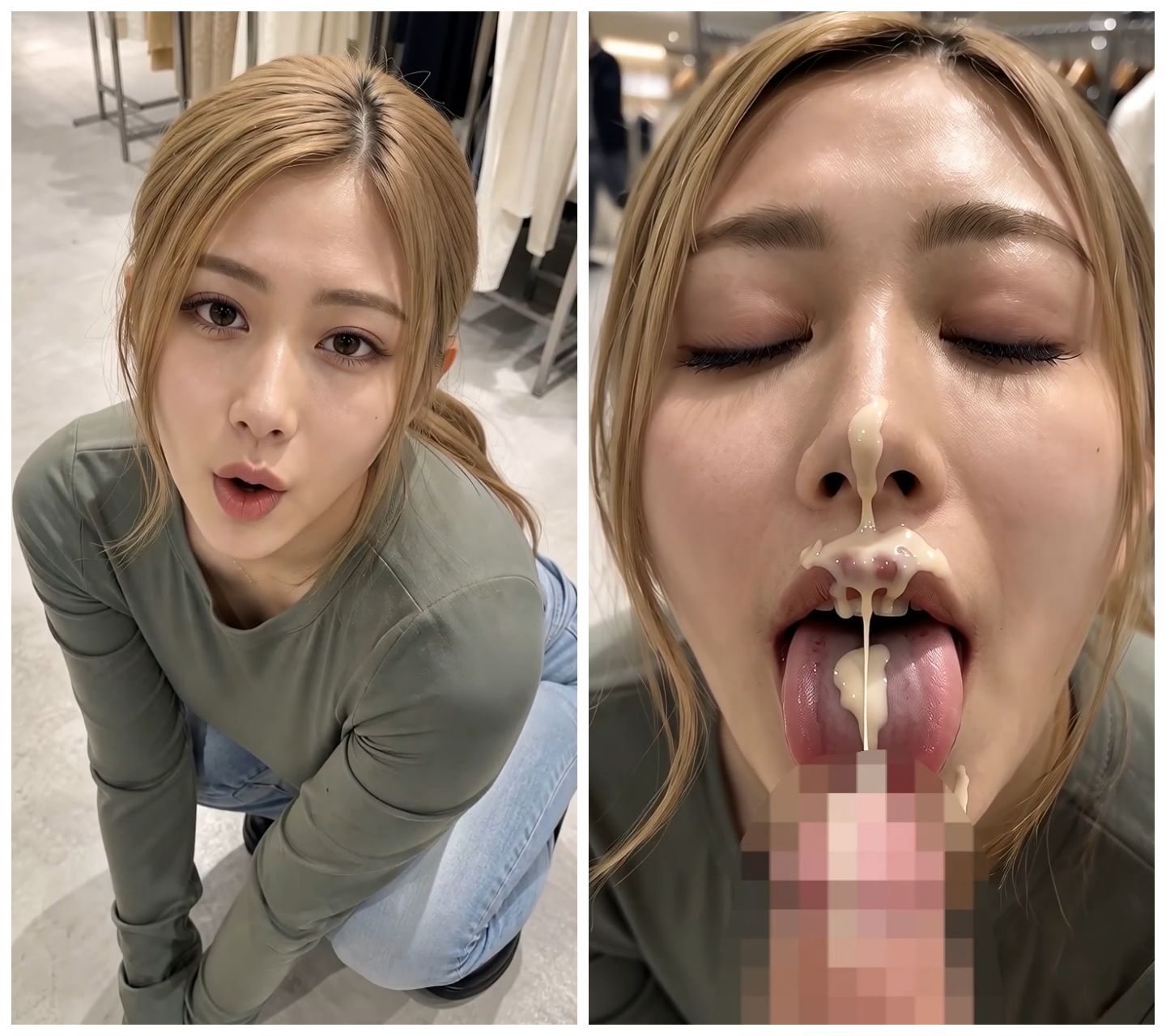 顔射！しゃがんだ女のコにぶっかけ！39人セリフ付き縦動画の作品画像 7