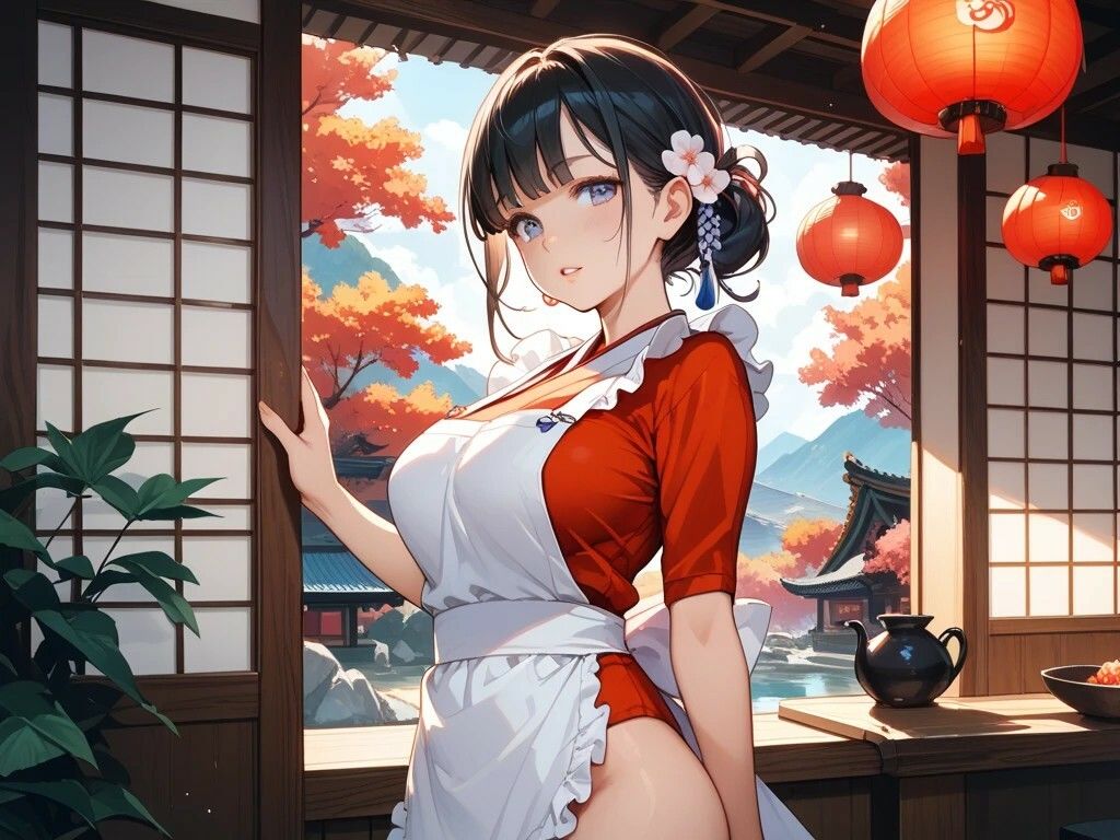 料亭看板娘と水着美女と宮殿を訪れる美女1
