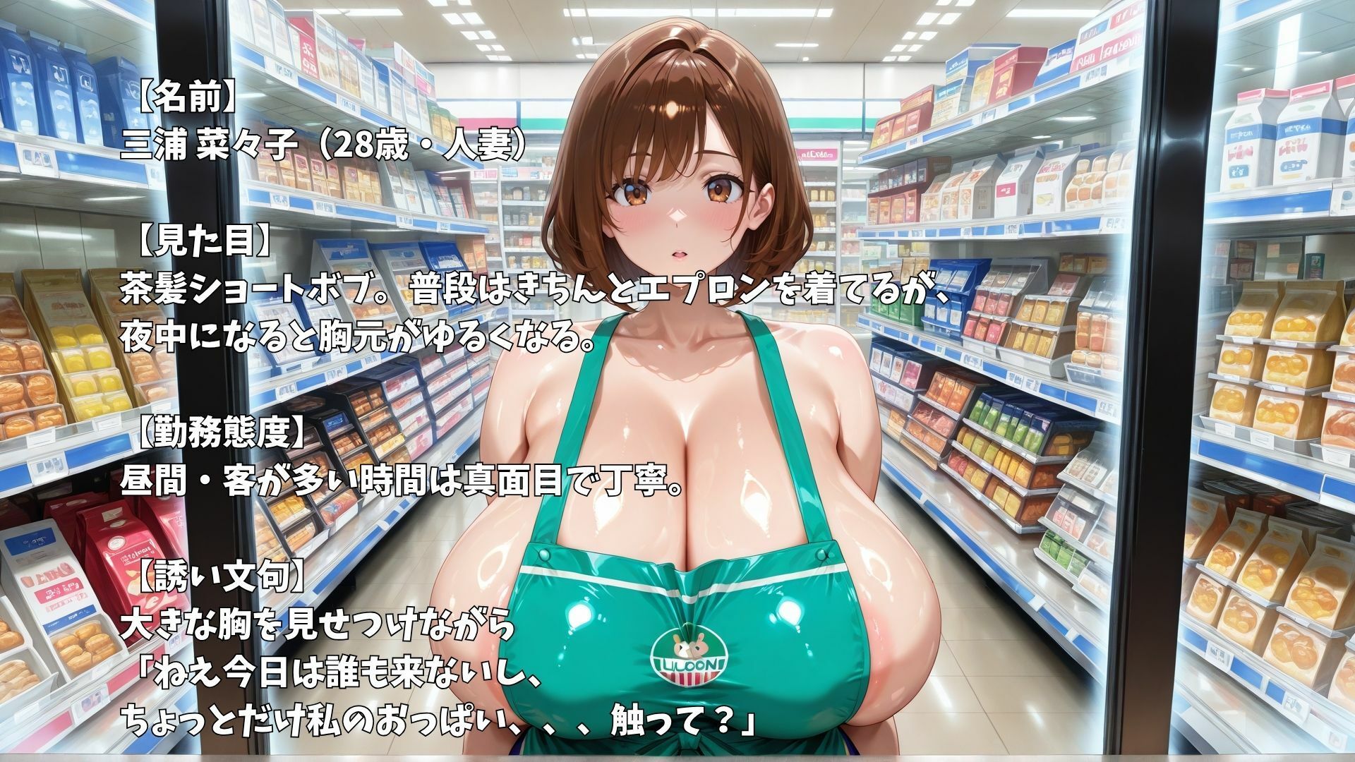 【4K】深夜のコンビニバイト中に淫乱人妻と濃厚中出しセックス 画像1