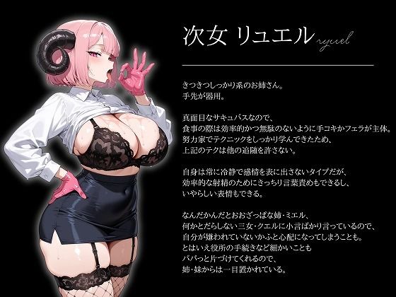 サキュバスに搾られたい〜三姉妹のねっとりあまとろお食事会〜 画像3