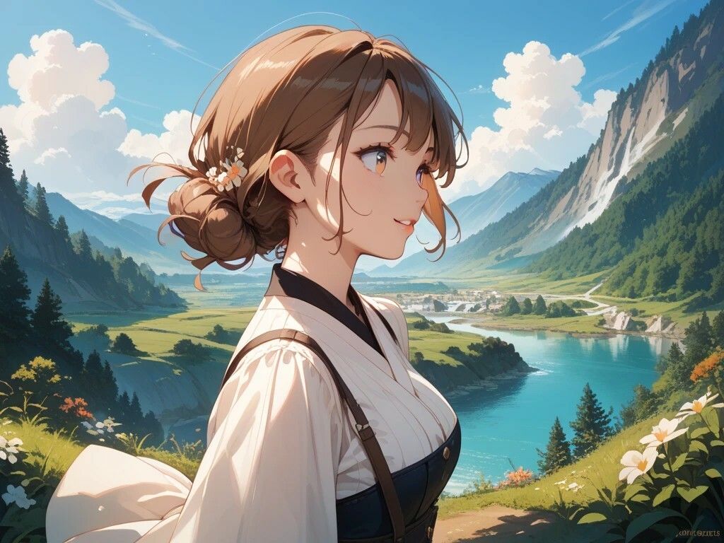 大自然を満喫する美女と水着の女の子と女性自衛官と女性宇宙飛行士 画像1
