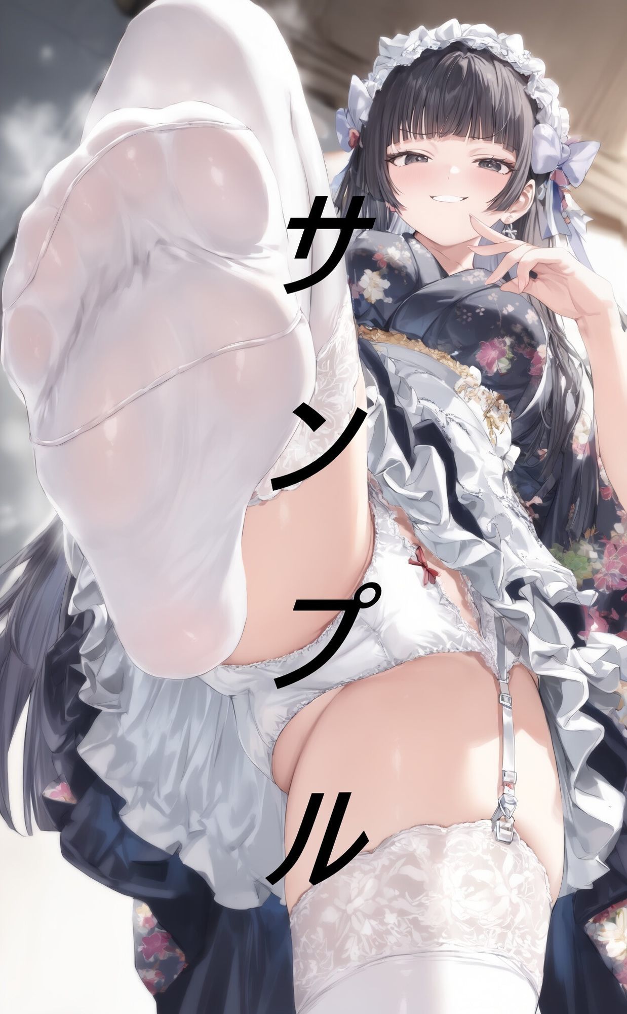 黒髪姫カット和風メイドに踏まれる画集 画像2