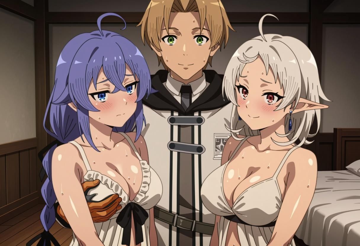 【アニメ25枚＋CG178枚】【無職転生】二人の妻と過ごす夜 〜ロキシー＆シルフィ奉仕CG集〜 画像1