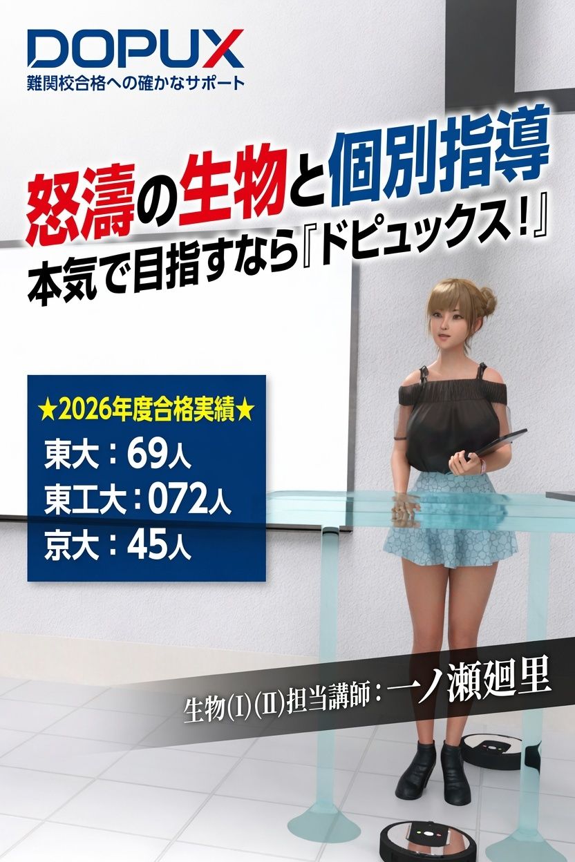 【▲20】一ノ瀬 廻里 大学に進学し強豪予備校『DOPUX（ドピュックス』で生物I，IIを教える名物講師に！（Vol.040:サイトカイニン） 画像1